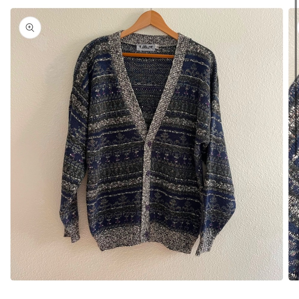 Vintage Cardigan Lavane Geometric Men’s Sweater XL